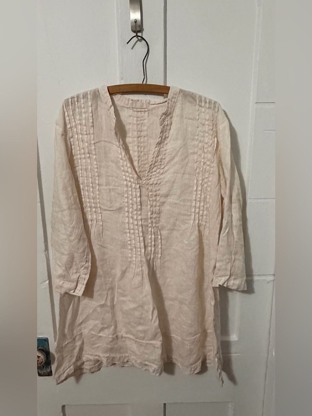 CP Shades Regina Lace Trimmed Washed Linen Lace Trimmed Tunic